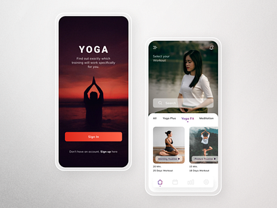 Yoga Workout app yoga app design ui design