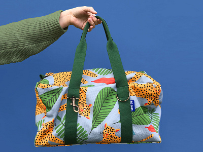 Collab with QG Bags bags design drawing fashion illustration illustration art jaguar jungle pattern textiledesign vector