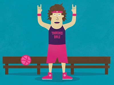 Thanks for the Draft Dale Morrell basketball bench draft headband illustration pink shorts thanks trainers