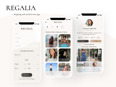 Regalia App adobe photoshop app de appdesign branding design fashion figma graphic design graphicdesign logo mobile app social ui ux uxui
