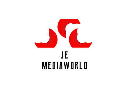 JE MEDIAWORLD blue board branding colors corners design grids job logo logotype lucid mark modern recruitment rounded sign startup value vector