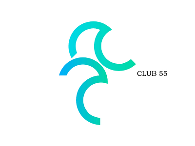 Club 55 blue board branding colors corners design grids job logo logotype lucid mark modern recruitment rounded sign startup value vector