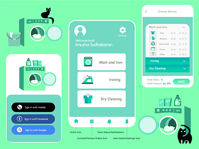 Laundry App UI illustration laundry app laundry service ui ux ui design ui designers ui designs uidesign ux design