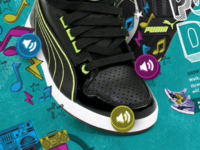 Drop-Kickin' the Sounds design illustration shoe