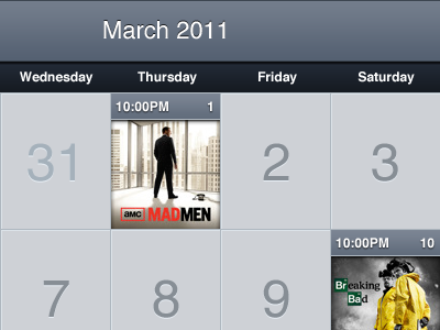 TV Forecast for iPad Calendar