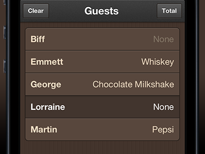 Guest List guests ios iphone menu orders