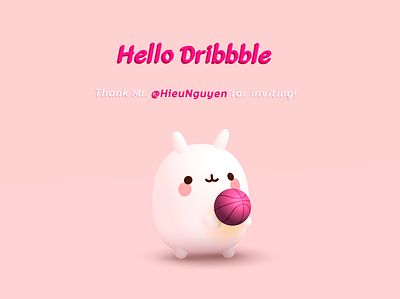 Molang - Hello Dribble 3d first shot hello dribbble molang spline ui ux