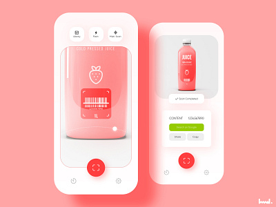 QR Scanner adobe xd app flat juice qr red scanner ui uidesign uiux userinterface