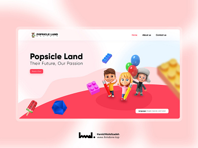 Popsicleland website adobe xd daycare ui uidesign uiux userinterface ux uxui web website