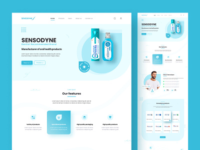 Landing Page "Sensodyne" blue dent design ecommerce figma ui uidesign userinterface ux uxui web website