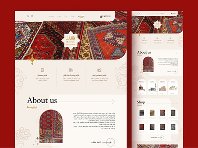 Landing Page "ROZRUG" carpet design eccommerce persian shop ui uidesign uiux userinterface uxui web website