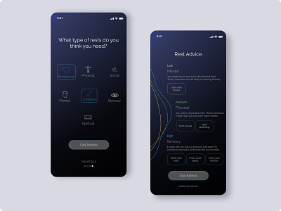 UX & UI Design of a wellness app, REST