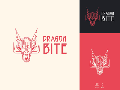 Dragon Bite dragon lineart logo red restaurant