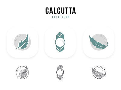 Calcutta Golf Club ball drawing elegant feather game golf golf club green icon illustration logo logodesign nature sketch vector