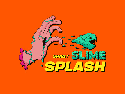 Spirit Slime Splash cartoon colours comic design green illustration illustrator logo logodesign orange photoshop slime spirit typography vector yellow