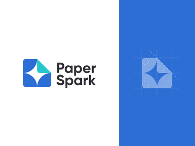 paper - spark logo mark mordern minimalist creative vector Busi photoshop