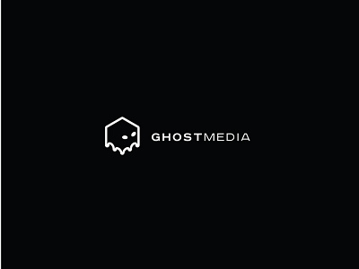 Ghost Media advertising company advertising logo ghost logo graphic design lineart mimalists logo design minimalistic