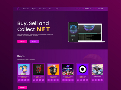 NFT Marketplace cryptocurency design digital design nft nft marketplace ui uiux user interface ux webdesign