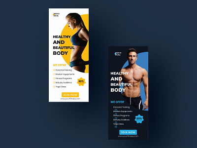 Fitness &  Beauty Roll Up Banner Design