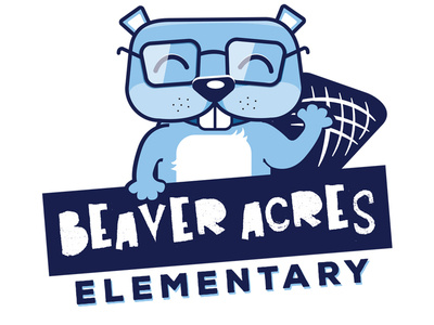 Elementary School Logo beaver blue branding children elementary school illustration kids primary school school logo spirit wear t shirt design vector