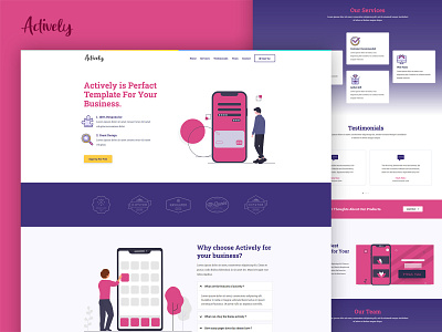 Actively – Multipurpose Landing Page Template agency app business corporate creative css design flat html illustration landing page lead generation marketing multipurpose one page product responsive template web design website