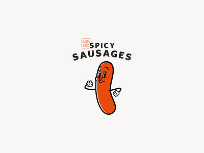 Spicy Sausages - new restaurant adobe branding color creative design illustrator logo new old restaurant sausages vector vintage