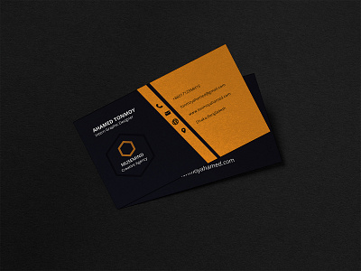 Personal Business Card black brand branding business card card design graphic design icon illustration illustration logos logo logos mockup orange personal business card photoshon typography