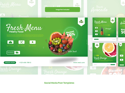 Instagram Post Template - Healty Food food illustrator instagram instagram post post social media templates