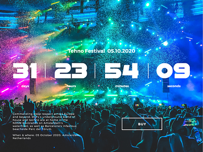 Countdown Timer - Daily UI 014 014 concert countdown countdown timer daily ui daily ui 014 festival numbers tehno ticket booking tickets time timer xd