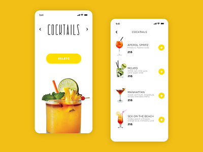 Food/Drink Menu - Daily UI 043 043 43 app coctails daily ui 043 daily ui 43 drink menu drinks food and drink food app food menu restaurant app