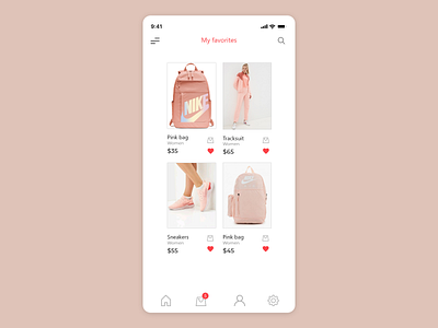 Favorites - Daily UI 044 044 44 daily ui 044 daily ui 44 fashion favorites pink shop shopping shopping app