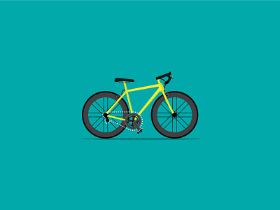 Yellow Bicycle bike cycling design icon illustration vector