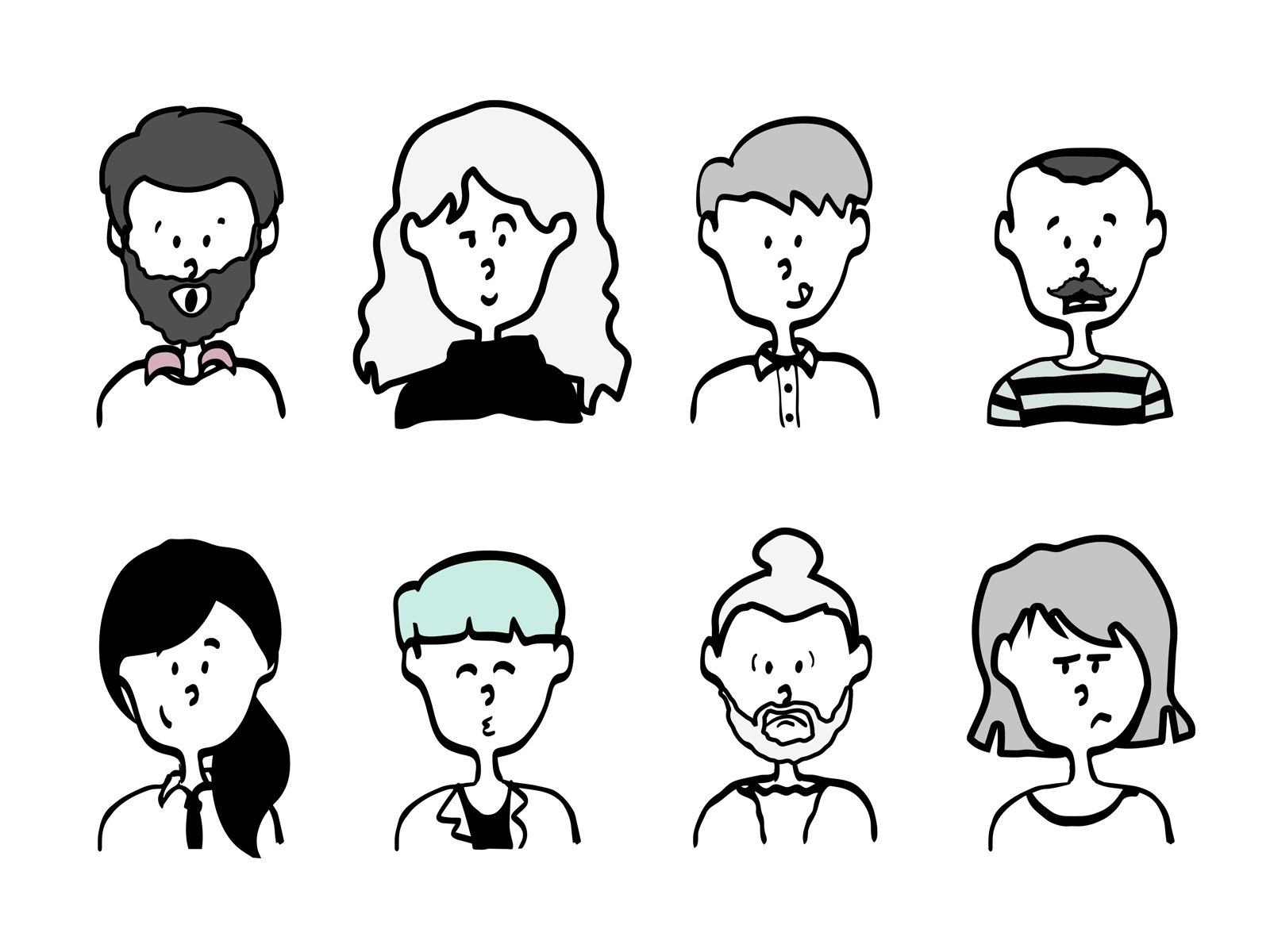 Faces animated icon sketch