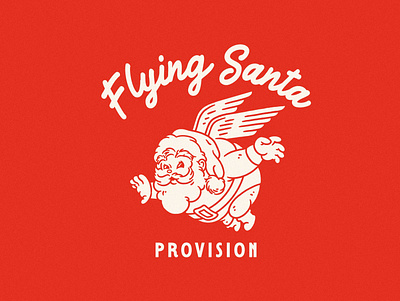 Flying Santa Provision branding christmas design design tshirt graphic design illustration illustrator logo santa design vintage design