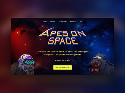 Apes on Space NFT Website animations branding design graphic design illustration interactions landing page typography ui ux web webflow