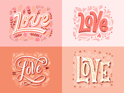 "Love" lettering collection art design freepik illustration illustration art lettering lettering art lettering artist type typography