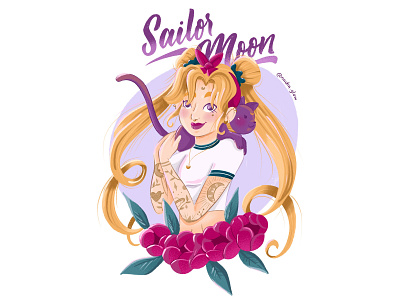 Sailor Moon anime art character design draw drawing illustration illustration art illustrations lettering lettering art lettering artist luna moon sailor sailormoon type typography