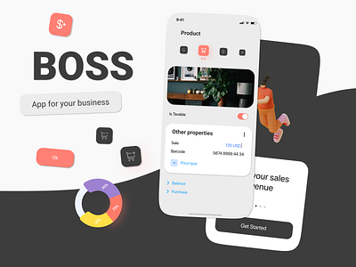 Boss - business app business app dark ui dating app design mobile app mobile design purchase sale of goods sales small business uxui vikahaak