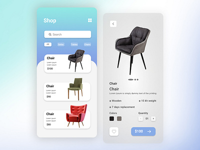 UI app chair shop