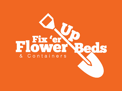 Fix ‘er Up Flower Beds & Containers Logo (Version Two) logo logo design oklahoma orange osu ou pokes small business sooners support local white