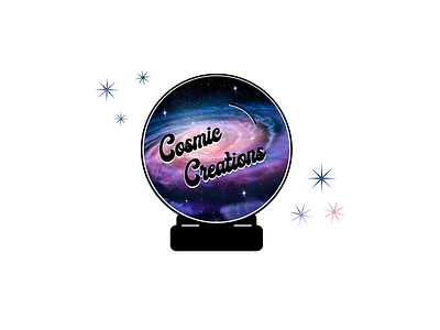 Cosmic Resin Creations Logo cosmic creations crystal ball etsy graphic design groovy logo logo design minimal minimal design modern mystical star stars text typeface witchy