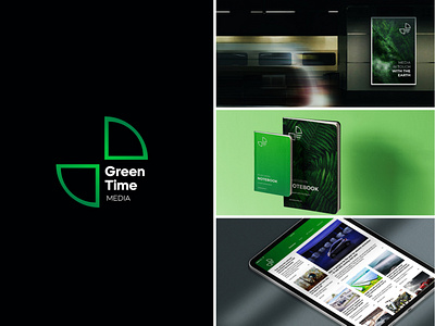 Green Time Company - Brand Design book cover branding business gradient idenity logo poster renewable energy ui