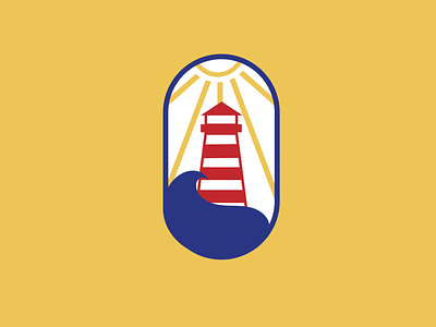 Lighthouse art deco branding color design graphic design illustration light lighthouse logo logo design ocean sea sun vector