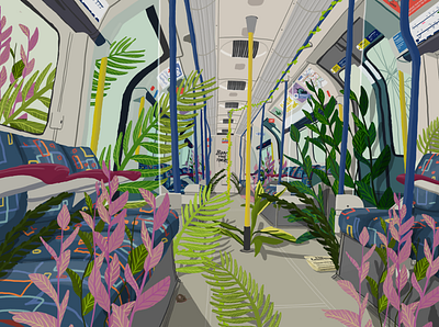 STAY HOME covid19 digital art digital illustration illustration london london underground nature nature art nature illustration psychedelic stayhome tfl workfromhome