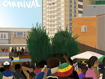 Views from Carnival 2 caribbean carnival digital art digital illustration festival illustration jamaican london londonillustration music nottinghillcarnival reportage summer
