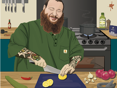 Action Bronson F*ck That's Delicious action bronson cooking digital art digital illustration food food and drink food illustration illustration kitchen music weed