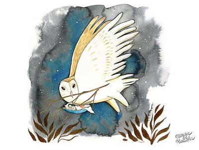 Deep sleep bird illustration illustrator owl watercolor watercolour watercolour illustration