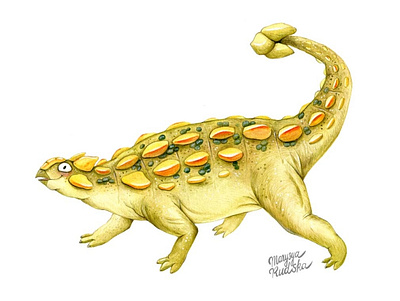 Ankylosaurus dinosaur illustration illustrator natural history watercolor watercolour watercolour illustration