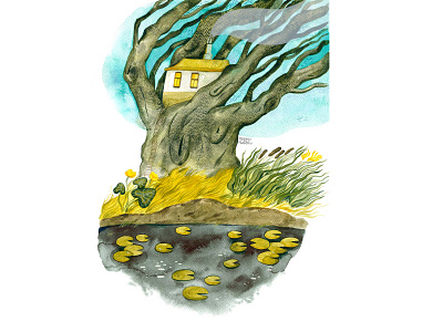Tree house illustration illustrator watercolor watercolour watercolour illustration