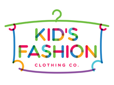 Kid's Fashion apparel brand clothing colorful kids logo store typography